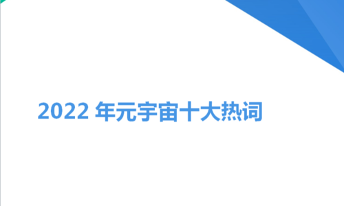 盘点 2022 年元宇宙十大热词